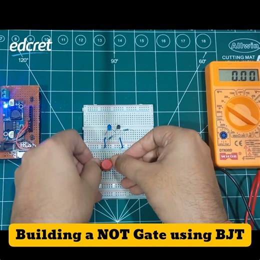 NOT gate using transistor | Digital electronics project #edcret #digitalelectronics #logicgates