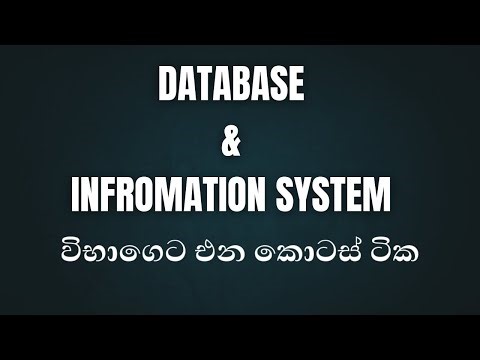 2025 A/L ICT | Information System and Database | අමතක වෙන කොටස් ටික මතක් කරගමු