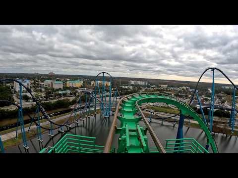 Kraken Unleashed: SeaWorld Orlando’s Mythical Floorless Coaster - Front Row 4K