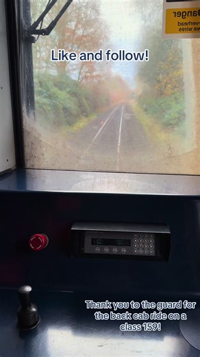 Thank you to the guard for the back cab ride on a class 159! (For privacy I won’t be saying the date or the unit!)