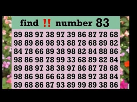 Find the Number 83 🧐 | Only Sharp Eyes Can Spot It | Live Brain Challenge