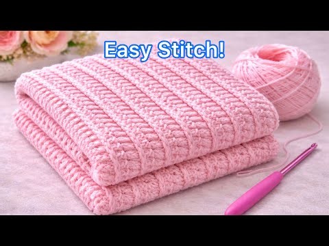 Super Easy Crochet Baby Blanket Pattern for Beginners!⚡️Step by Step, Simple Pattern