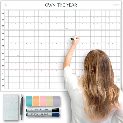 Giant Undated Wall Calendar, 4ft X 3ft Full Year Dry Erase Planner - Etsy