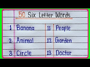 50 Six Letter Words in English || Learn And Write Six Letter Words || Six Letter Words