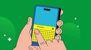 Mobile Phone Texting Message Animation
