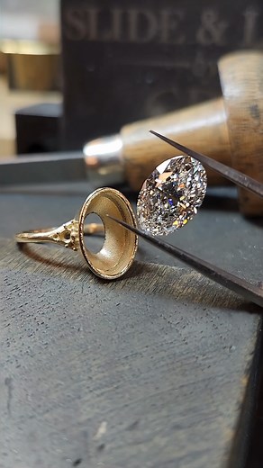 3CT. GIVEAWAY UPDATE ICYMI, the winner of our 3ct. Diamond Ring Giveaway decided to have the grand prize oval cut diamond set into an Evenfall Ring! Here’s a peek behind the scenes at the jeweler's bench as we get this gorgeous ring finished up and ready for its new home. | Melanie Casey Jewelry