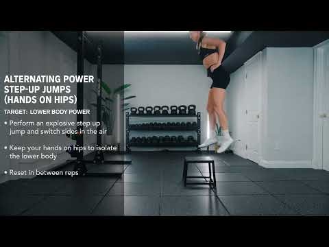 Alternating Power Step Up Jumps Hands on Hips