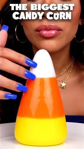 ASMR Eating The WORLD'S BIGGEST Candy Corn 🎃 (Extreme Crunches)