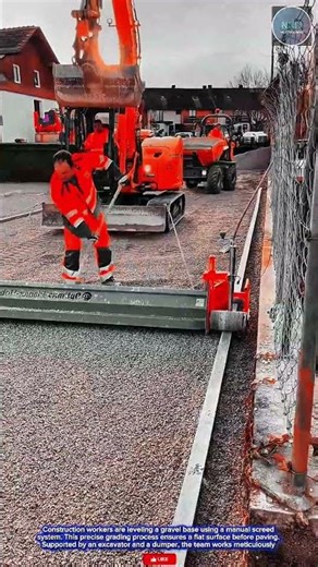 Efficient & Precise: Manual Screed System for Perfect Gravel Base Leveling in Construction
