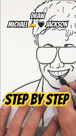 How to Draw Michael Jackson EASY - step by step for kids to follow!!! #art #drawing #fyp