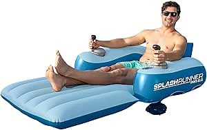 Amazon.com: PoolCandy Splash Runner Pro 2.0 | Motorized Pool Float for Adults - Motorized Pool Lounger with Dual 66W Powerful Motor, Dual Joystick Control, Phone Holder & Cup Holder (Blue) : Toys & Games