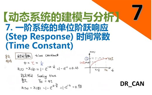 【动态系统的建模与分析】7_一阶系统的单位阶跃响应(Step Response)_时间常数(Time Constant)
