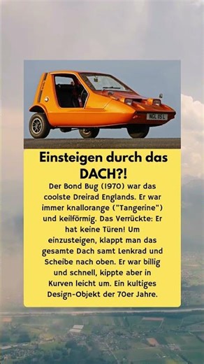 Bond Bug: Der orange Keil auf 3 Rädern 🍊🔺