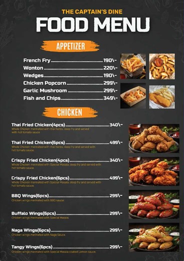 📜 Our Official Menu Your table, our passion. Here is what we are serving at The Captain's Dine! 🍜🍛 Swipe through to see our Authentic Thai, Chinese, and Multi-Cuisine options. 📍 Find us: Isdair Bazar (Beside Baily School), Narayanganj 📞 Call to order: 01734-160021 #MenuReveal #TheCaptainsDine #Narayanganj #ThaiFood #ChineseCuisine | The Captain's Dine