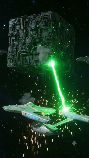Star Trek Attacks the Borg! 💥🖖 The Battle Begins.#Borg #StarTrekBorg #StarTrekBattle #SciFi