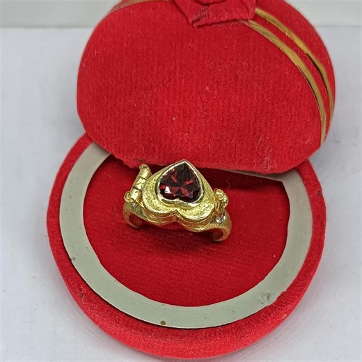 Gold Heart Locket Ring, Red CZ Pillbox Ring, Handmade Compartment Ring, Openable Poison Ring, Women Ring, Small Box Ring, Valentine Day Gift - Etsy