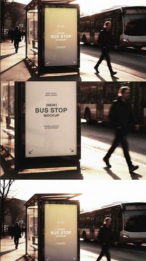 Bus Stop Mockup Graphic Download