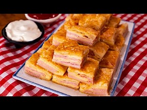 Quick appetizer with ham and cheese