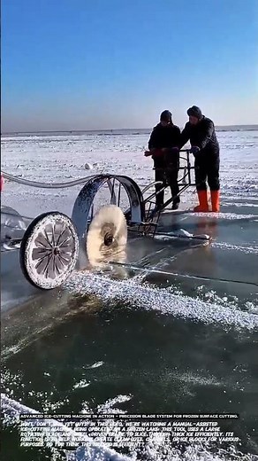 Advanced Ice-Cutting Machine in Action – Precision Blade System for Frozen Surface Cutting.