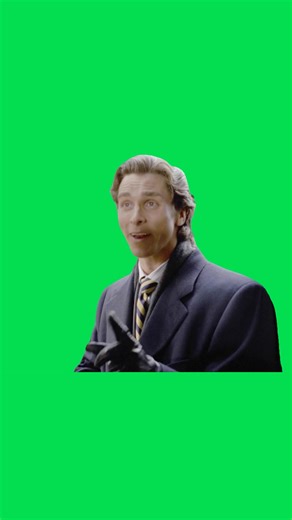 Patrick Bateman Green Screen Listening to Music