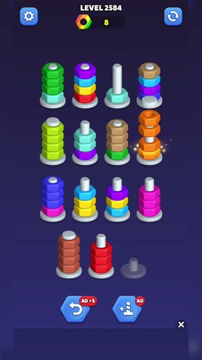 nut sort level 2584#ammycandycrush #shorts #mobilegame #puzzlegames #gameplay