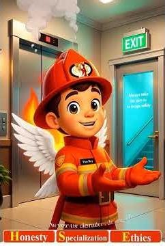 🚨 NEVER Use Elevator in Fire! (Fireboy Explains) #firesafety #safecity