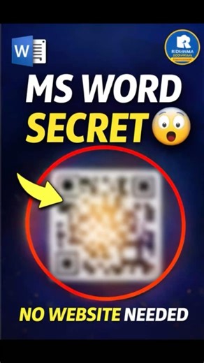 Create a QR Code in MS Word without any website - A hidden trick every student should know!