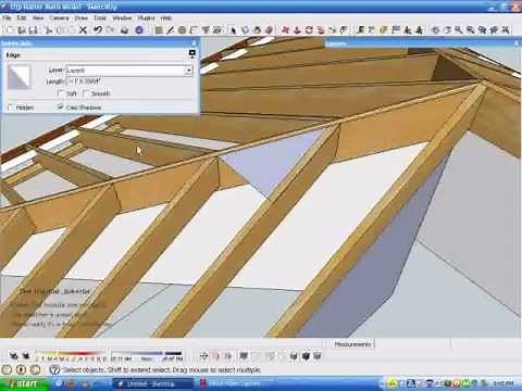 Model and Measure Hip Rafters De-mystified by Measuring in SketchUp.wmv