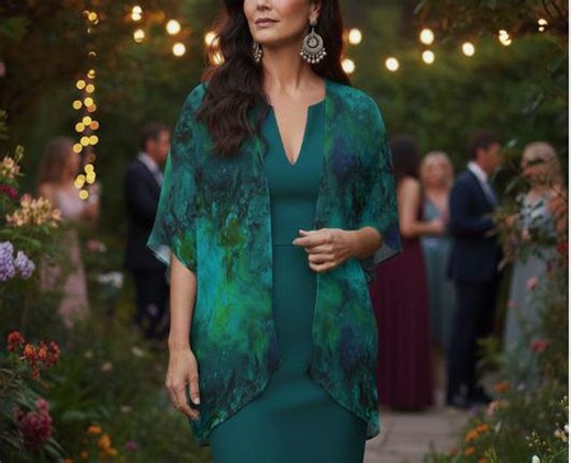 Sheer Chiffon Teal Kimono Bolero Jacket,elegant Cover up for Weddings Garden Parties Holidays Everyday - Etsy