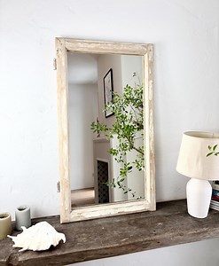 Rustic Window Frame Mirror Reclaimed Wood Beams Mirror Beige Pastel Farmhouse Wall Mirror Wabi Sabi French Country Home Decor 56x93 Cm - Etsy Australia