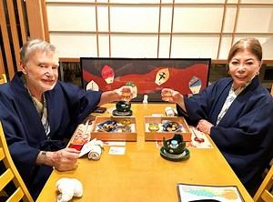 奈良のホテルの部屋付き露天風呂と初日の会席料理@春日ホテル