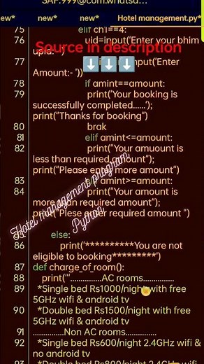 Hotel management program in python #coding
