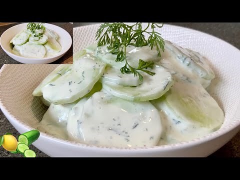 Recette très fraîche de concombres au fromage blanc🥰👌👌 ‏وصفة سريعة وباردة خيار بالزبادي