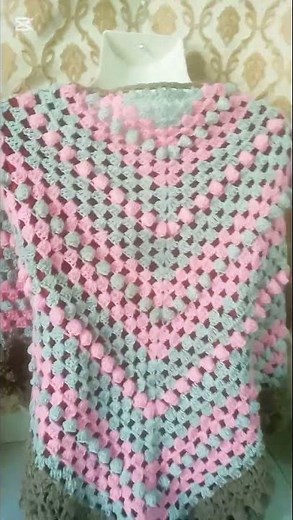 How To Crochet Shawl Step By Step | How To Crochet Triangle Shawl #crochet #kejucrochetdesign