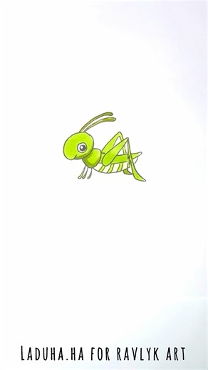 🦗 Grasshopper Tutorial 🌿🖼️ Animal Drawing for Beginners ✍ #shorts #drawing #RavlykArt