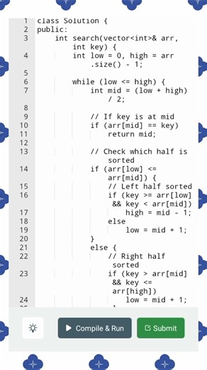 Day 30 - Search in a Sorted and Rotated Array #160daysofcode #dailycoding