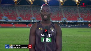 “They all want to be the next LeBron… no one wants to be the next Mabior. Hopefully I can change that.” ❤️ 🎥 Mabior Chol speaks to 7AFL after last night's win. | Richmond FC