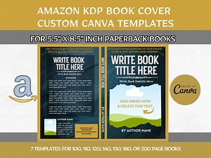 Editable Book Cover Templates: 5.5x8.5" KDP Paperback (canva, Digital Download) - Etsy