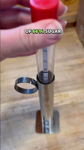 Measuring our homemade maple syrup with a hydrometer. #homestead #maplesyrup #homemade