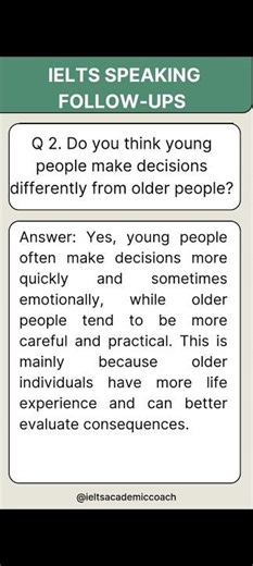 IELTS Speaking- Follow-UPs Question about time when you had to make a difficult decision | Part 2