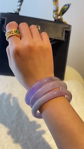 Gorgeous A grade purple jade bangles watery and translucent #jade #jadebangles #jadebangles #jewelry ##jadebracelet