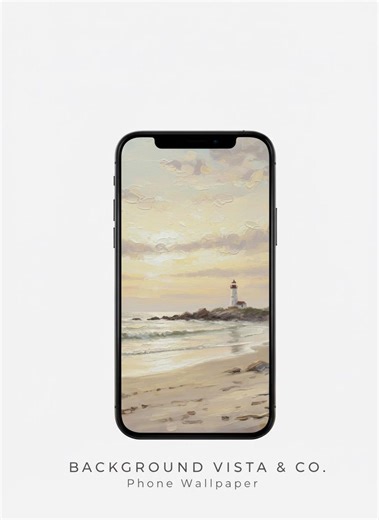 Lighthouse Beach iPhone Wallpaper, Pastel Sunrise (digital Download) - Etsy