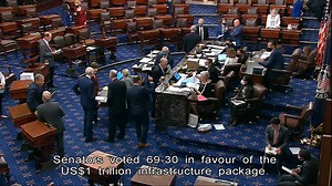 21 reactions | The US Senate has cleared one of President Joe Biden's legislative priorities after months of partisan wrangling. | HOY International Business Channel | Facebook