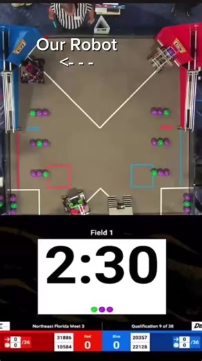 Top down view of our 8 (ideally 9) ball auto at NEFL Meet 3 #FTC #FIRST #firsttechchallenge #decode #robotics