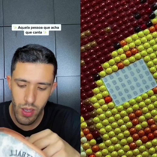 Colorful Bead Mosaic Creation with Hands