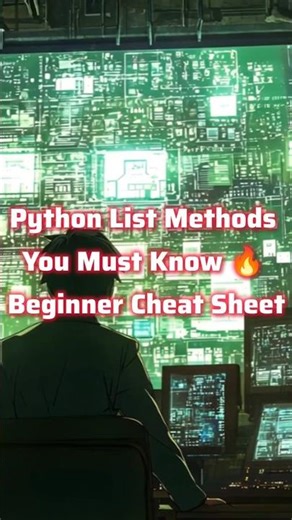 Python List Methods You Must Know 🔥 Beginner Cheat Sheet #learnpython #trending