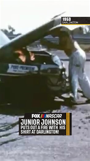 Junior Johnson’s fire-suppression system in 1953: His shirt. #NASCARThrowback | NASCAR on FOX