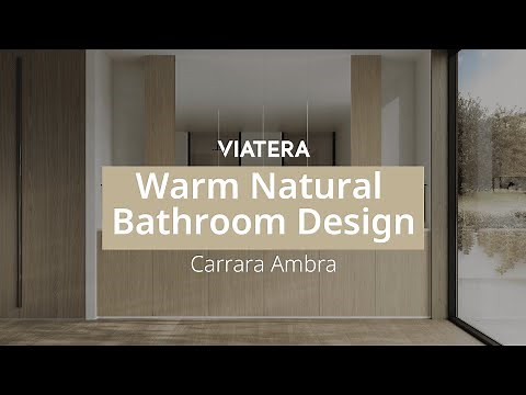 Transform Your Bathroom with Warm Natural Design | Carrara Ambra by VIATERA Quartz Surface