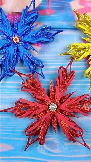 🎄 DIY Glitter Foam Sheet Snowflake | Beautiful Holiday Ornament