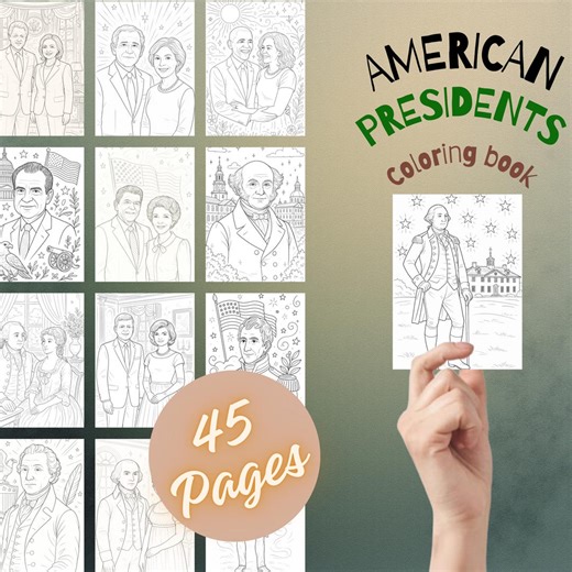 American Presidents Coloring Pages | U.S. History Printable PDF | Presidents Day Activity | Classroom & Homeschool Coloring Book - Etsy Canada